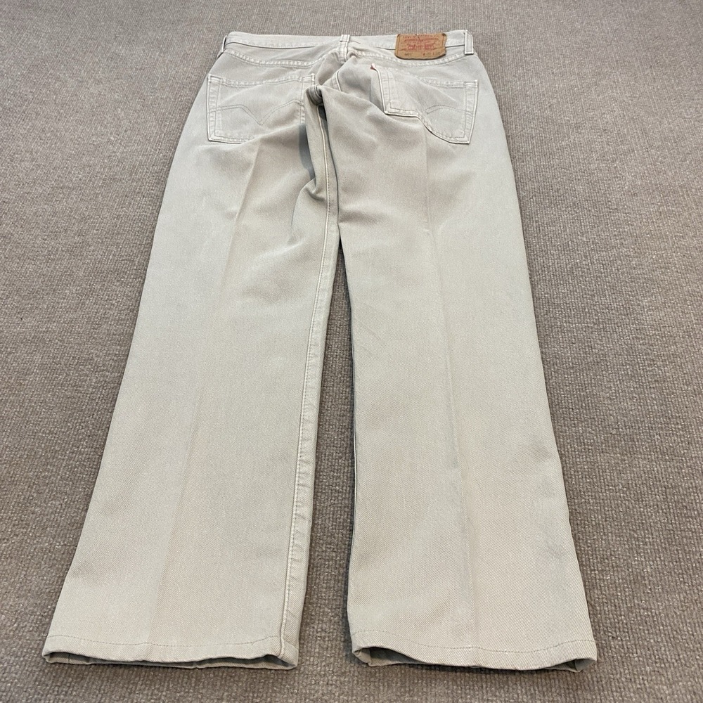 Levis Jeans Mens 31x28 Faded Gray 501 Straight Leg Button Fly Denim Y2K 2004